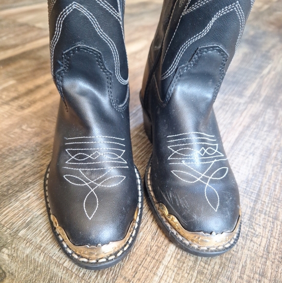 Old West Unisex Black Western Boots size 085/8.5 - Picture 3 of 12